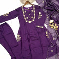 Elegant Purple Chanderi Silk Embroidered Readymade Salwar Suit with Dupatta for Women