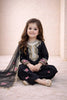 Elegant Black Crepe Embroidered Readymade Salwar Suit with Dupatta for Girls