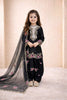 Elegant Black Crepe Embroidered Readymade Salwar Suit with Dupatta for Girls