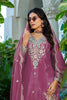 Lovely Pink Readymade Chinon Palazzo Suit with Embroidery and Dupatta for Women