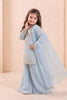 Elegant Sky Blue Embroidered Faux Georgette Girls Readymade Palazzo Suit with Dupatta