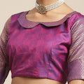 Purple Pink Kanjivaram Silk Saree with Rich Zari Weaving Blouse