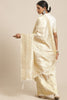 Cream Kanjivaram Silk Saree with Rich Zari Weaving Designer Blouse