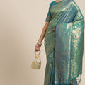 Green Kanjivaram Silk Saree with Rich Zari Weaving Designer Blouse
