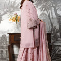 Stylish Dusty Pink Embroidered Fendy Silk Pakistani Salwar Suit with Palazzo for Women