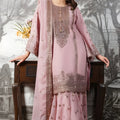 Stylish Dusty Pink Embroidered Fendy Silk Pakistani Salwar Suit with Palazzo for Women