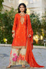 Vibrant Orange Embroidered Chinon Readymade Salwar Suit with Palazzo for Women