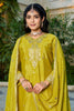 Stunning Lime Green Embroidered Chinon Readymade Salwar Suit with Palazzo for Women