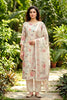 Charming Cream Floral Digital Printed Cotton Salwar Suit with Dupatta for Women
