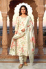 Elegant Cream Floral Digital Printed Cotton Salwar Suit with Dupatta for Women