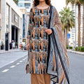 Stylish Multicolor Abstract Digital Printed Crepe Palazzo Suit with Dupatta for Women