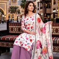 Lovely White Floral Digital Printed Crepe Palazzo Suit with Dupatta for Women