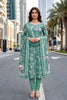 Trendy Sea Green Floral Digital Printed Crepe Salwar Suit with Dupatta for Women