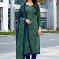 Lovable Green Paisley Digital Printed Crepe Salwar Suit with Dupatta for Women