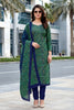 Lovable Green Paisley Digital Printed Crepe Salwar Suit with Dupatta for Women
