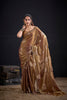 Bronze Gold Tissue Silk Saree with Zari Polka Butti Work