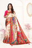 White Multicolor Printed Saree with Paisley Design Saree