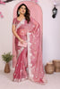Designer Pink Embroidered Saree with Blouse Party Wear
