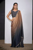 Elegant Black Copper Dual Tone Saree with Designer Border