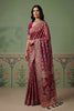 Elegant Red Heavy Embroidered Banarasi Silk Saree