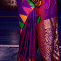Royal Magenta Purple Soft Silk Saree Multicolor Temple Border Rich Zari Pallu
