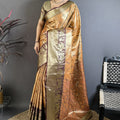 Mustard Gold Maroon Kanjivaram Silk Saree Traditional Zari Woven Saree