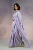 Lavender Silk Saree with Embroidered Border Designer Blouse