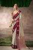 Cream Silk Saree with Maroon Border Rich Zari