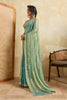 Sea Green Teal Dual Tone Designer Saree Embroidery Sequin Georgette Saree