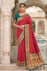 Rani Pink Paithani Silk Saree Rich Zari Floral Border Peacock Pallu 