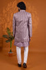 Outstanding Lavender Indo Western Sherwani for Men With Designer Jacquard Jacket