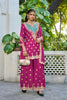 Elegant Rani Pink Embroidered Chinon Palazzo Suit Dupatta for Women