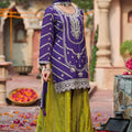 Elegant Purple Chinon Embroidered Palazzo Suit Set with Dupatta for Women