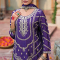 Elegant Purple Chinon Embroidered Palazzo Suit Set with Dupatta for Women