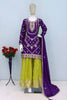 Elegant Purple Chinon Embroidered Palazzo Suit Set with Dupatta for Women