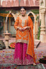 Festive Orange Chinon Embroidered Palazzo Suit Set Dupatta for Women