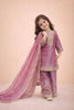 Beautifull Pink GMY Silk Embroidered Pakistani Style Palazzo Suit Set for Girls