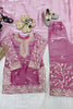 Beautifull Pink GMY Silk Embroidered Pakistani Style Palazzo Suit Set for Girls