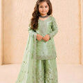 Elegant Mint Green GMY Silk Embroidered Pakistani Style Palazzo Suit Set for Girls