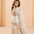 Elegant Off White GMY Silk Embroidered Pakistani Palazzo for Girls