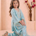 Premium Sky Blue GMY Silk Embroidered Pakistani Style Suit Set for Girls