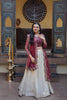 Elegant Magenta Cosmos Silk Embroidered Lehenga Choli with Ivory Flared Skirt