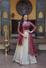 Elegant Magenta Cosmos Silk Embroidered Lehenga Choli with Ivory Flared Skirt