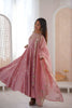 Elegant Pink Roman Silk Embroidered Anarkali Suit Sequin Work Dupatta