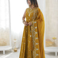Royal Mustard Yellow Roman Silk Embroidered Anarkali Suit Heavy Sequin Work Dupatta