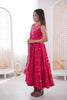 Traditional Rani Pink Roman Silk Embroidered Anarkali Suit Heavy Sequin Work Dupatta