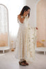Off White Roman Silk Embroidered Anarkali Suit with Heavy Sequin Work Dupatta