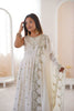 Off White Roman Silk Embroidered Anarkali Suit with Heavy Sequin Work Dupatta