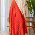 Elegant Beige Silk Blend Embroidered Salwar Suit Designer Red Dupatta