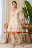 Elegant Off White Silk Blend Embroidered Salwar Suit Designer Red Dupatta